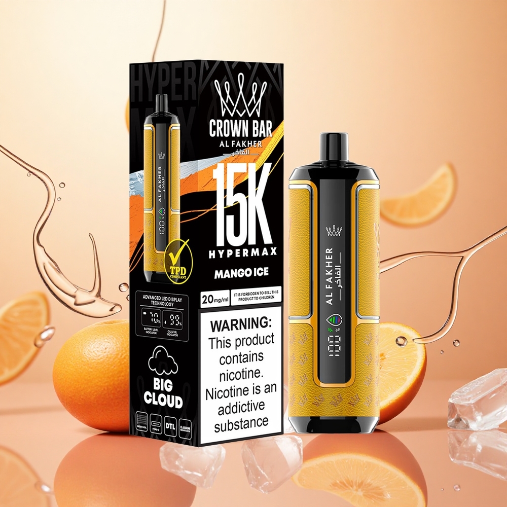 Al Fakher Crown Bar 15K Hipermáx Vape Desechable 22ml Mango Helado