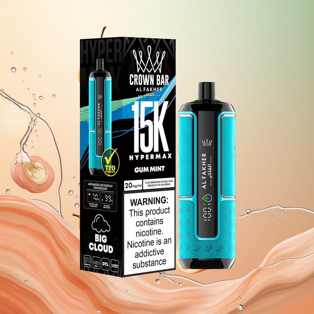 Al Fakher Crown Bar 15K Menta Chicle 22ml 600mAh Hipermax Vape Desechable