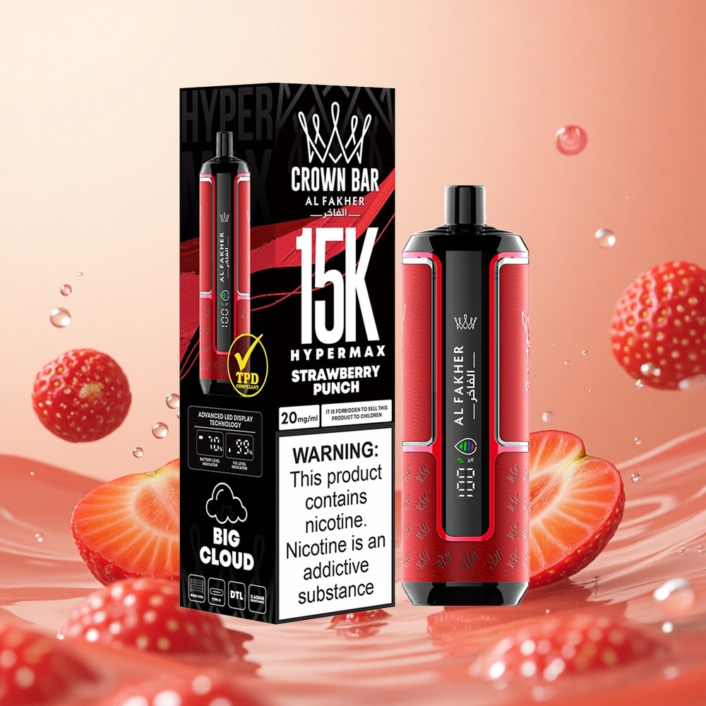 Al Fakher Crown Bar 15K Punch de Fresa 22ml 15000 Caladas