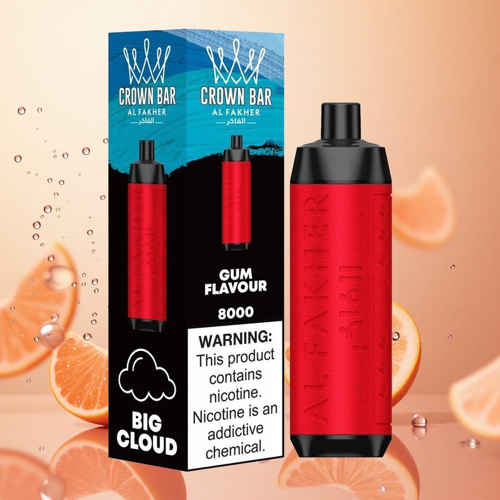 Al Fakher Crown Bar 8000 Chicle Cristal Desechable con 18ml y 5mg/ml Nicotina