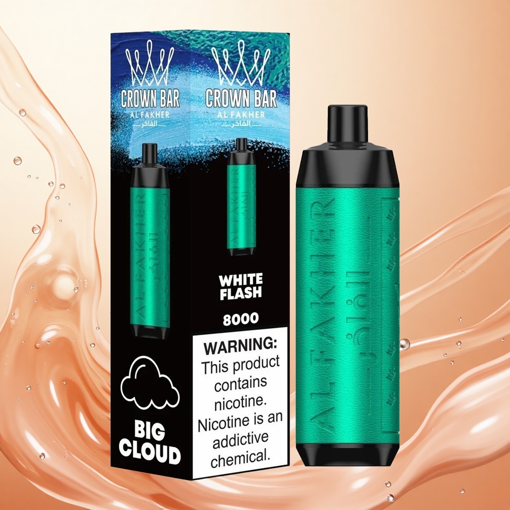 Al Fakher Crown Bar 8000 Destello Blanco 18ml 5mg/ml Nicotina Cristal Desechable