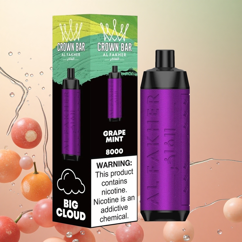 Al Fakher Crown Bar 8000 Uva Menta 18ml 8000 Caladas
