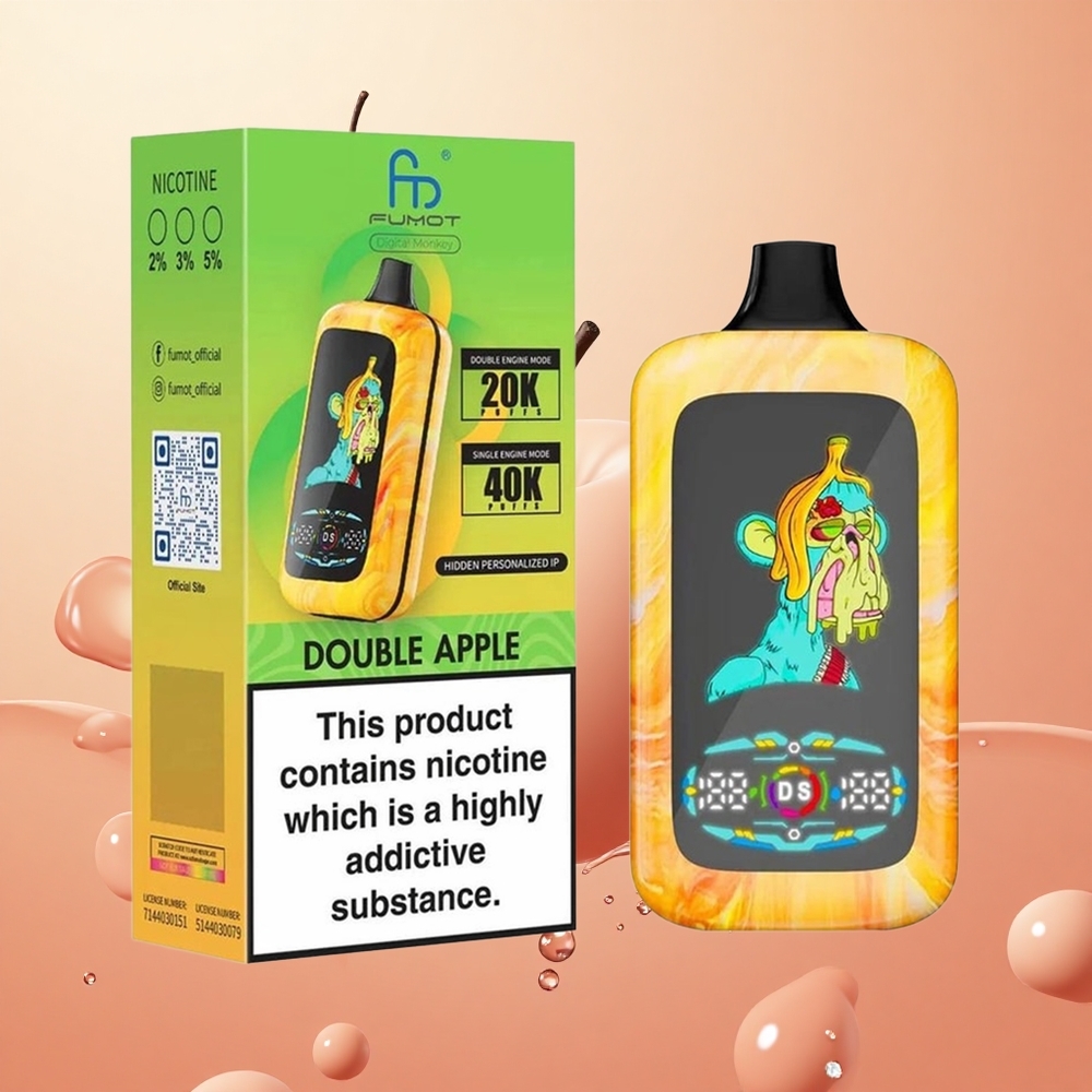 Fumot Digital Monkey 20000/40000 Puffs Doble Manzana Motor Dual y Batería 850 MAH