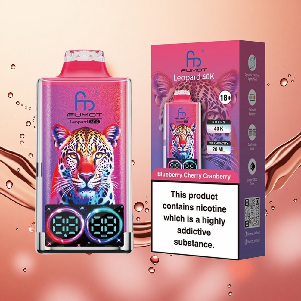 Fumot Leopard 40K Puffs Arándano Cereza Dual Mesh Tipo-C