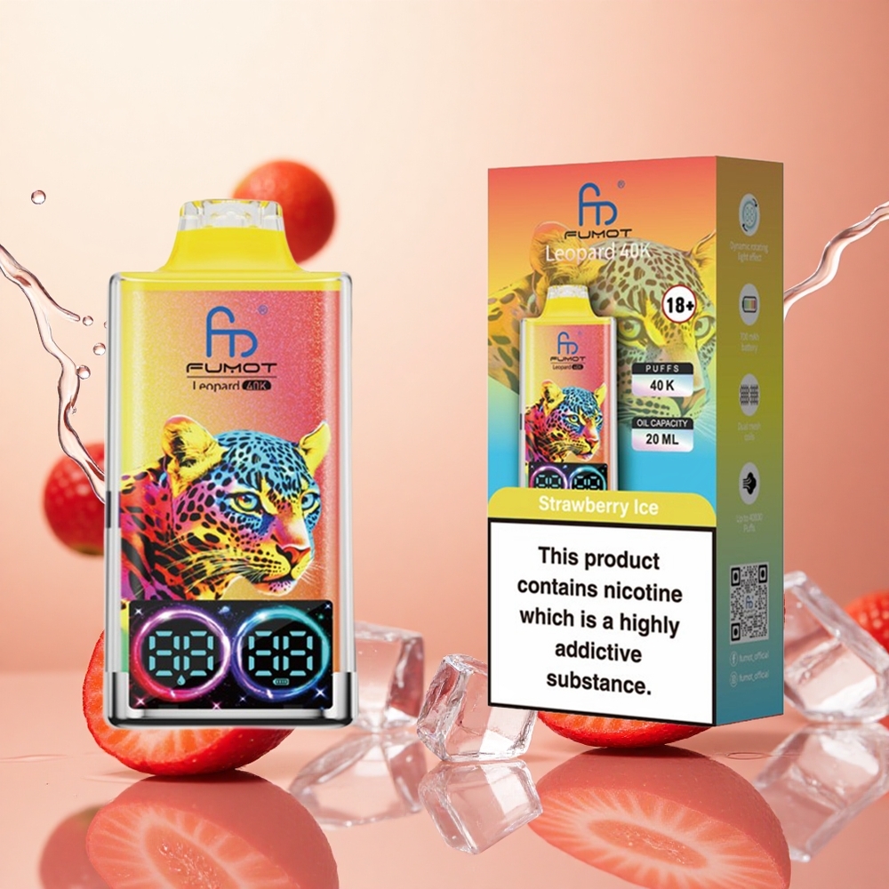 Fumot Leopard 40K Puffs Fresa Helada Dual Malla y Tipo-C