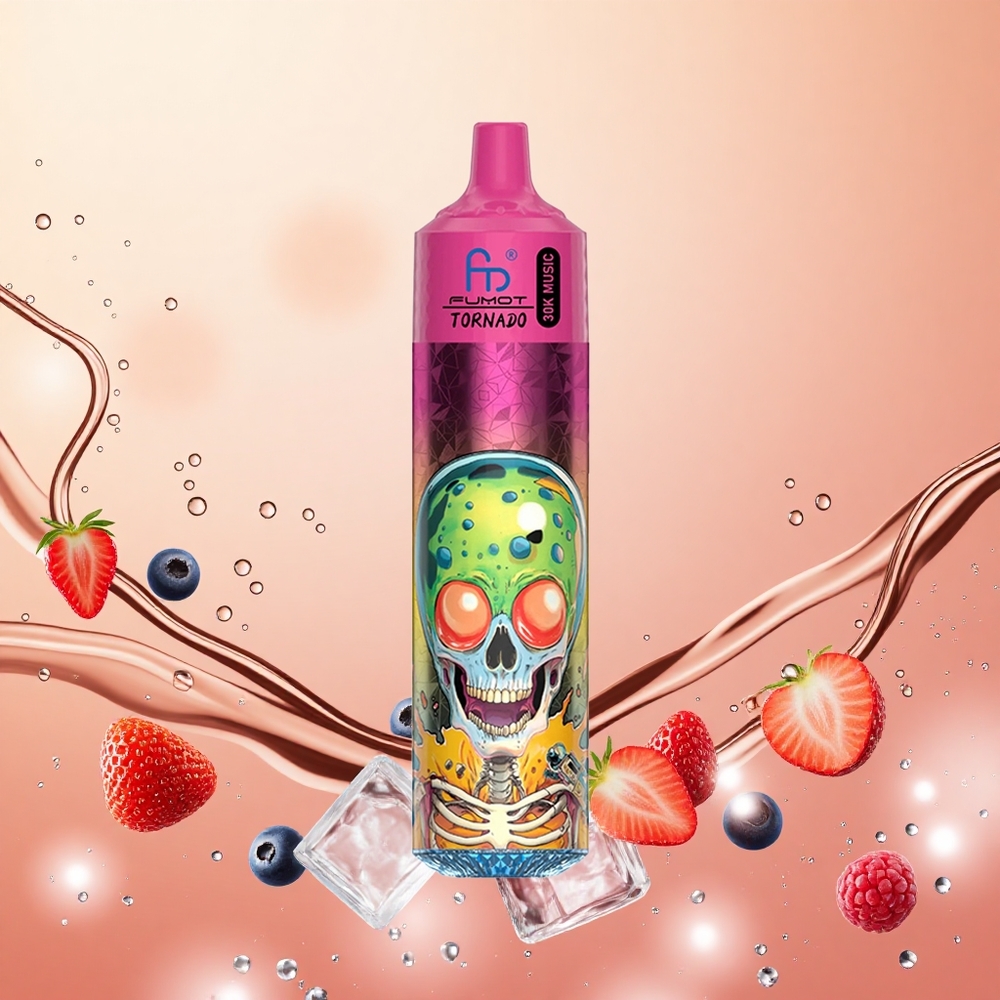 Fumot RandM Tornado 30000 Puffs 30mL Arándano Fresa Helado de Frambuesa