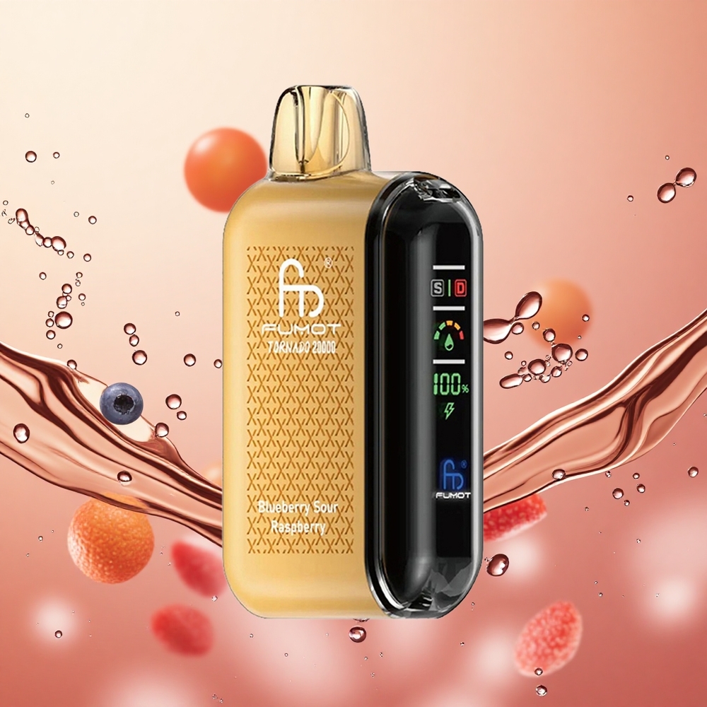 Fumot Tornado 20000 Puffs 20ml Arándano Frambuesa Ácida Dual Mesh