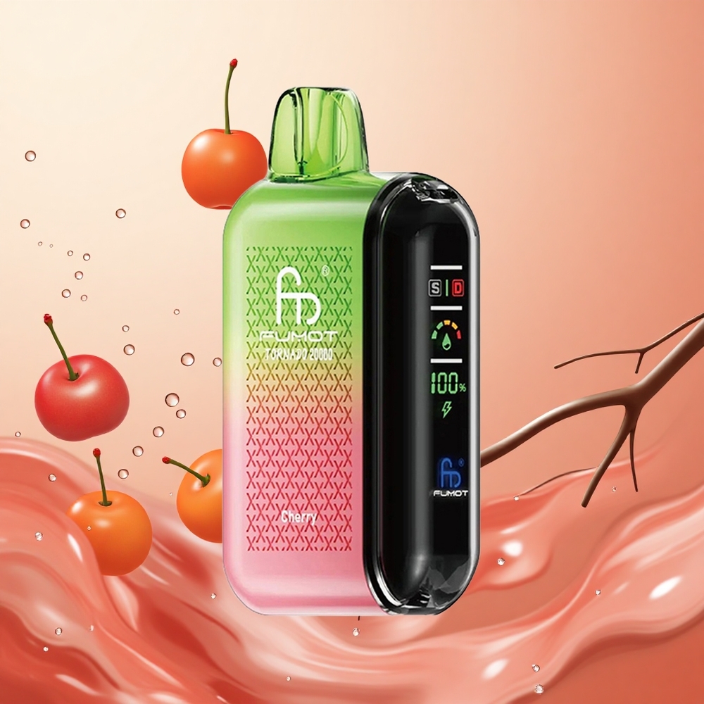 Fumot Tornado 20000 Puffs 20ml Cereza Pantalla Inteligente