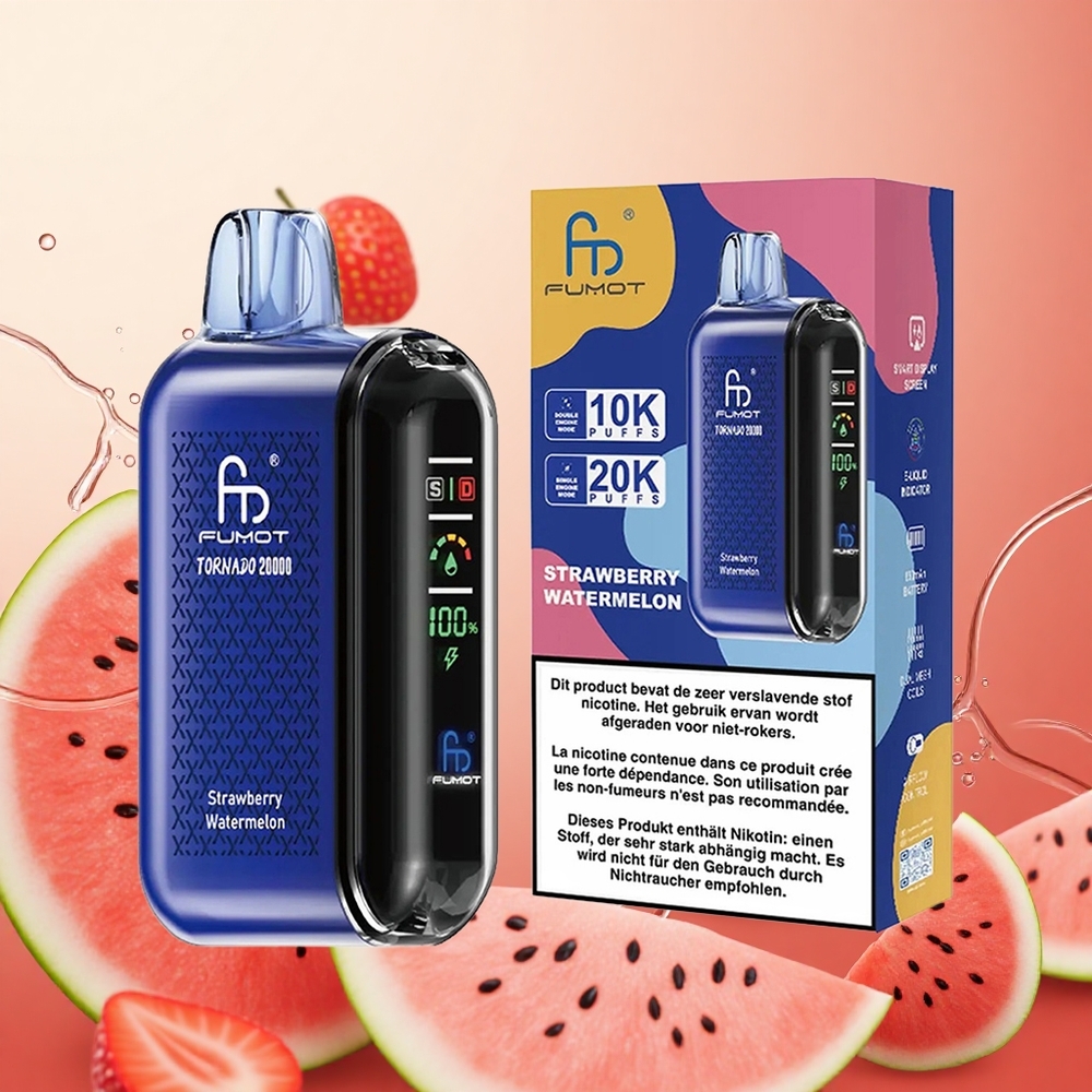 Fumot Tornado 20000 Puffs 20ml Fresa Sandía Control de Flujo de Aire