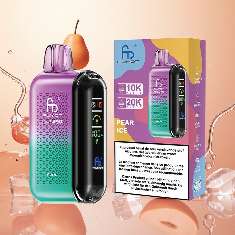 Fumot Tornado 20000 Puffs 20ml Pera Hielo Dual Mesh