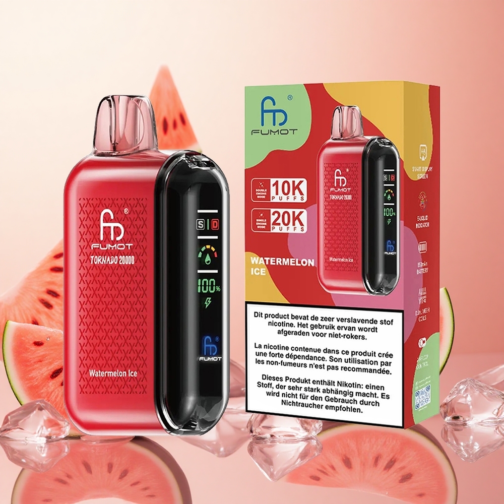 Fumot Tornado 20000 Puffs 20ml Sandía Helada Dual Mesh