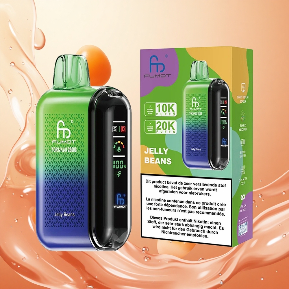Fumot Tornado 20000 Puffs Capacidad de 20ml y 2% Nicotina Jelly Beans