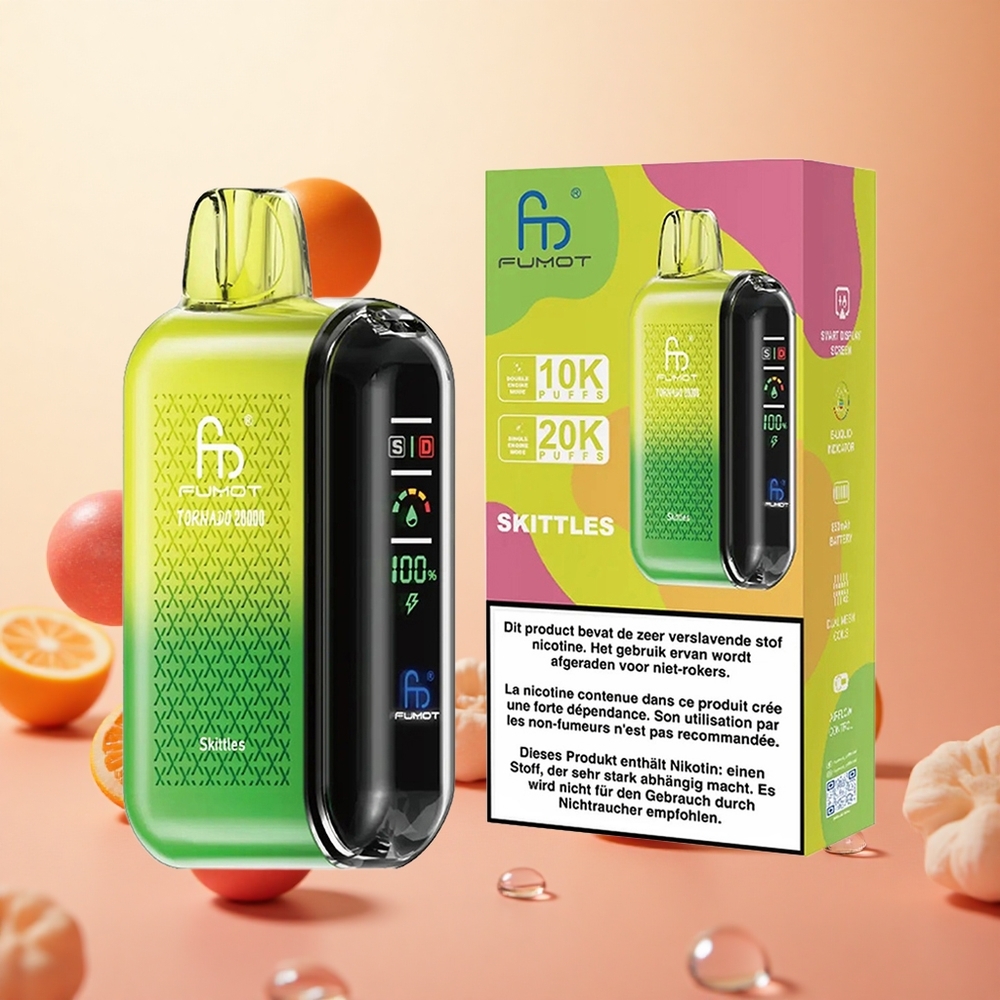 Fumot Tornado 20000 Puffs Dual Malla Skittles Arcoíris