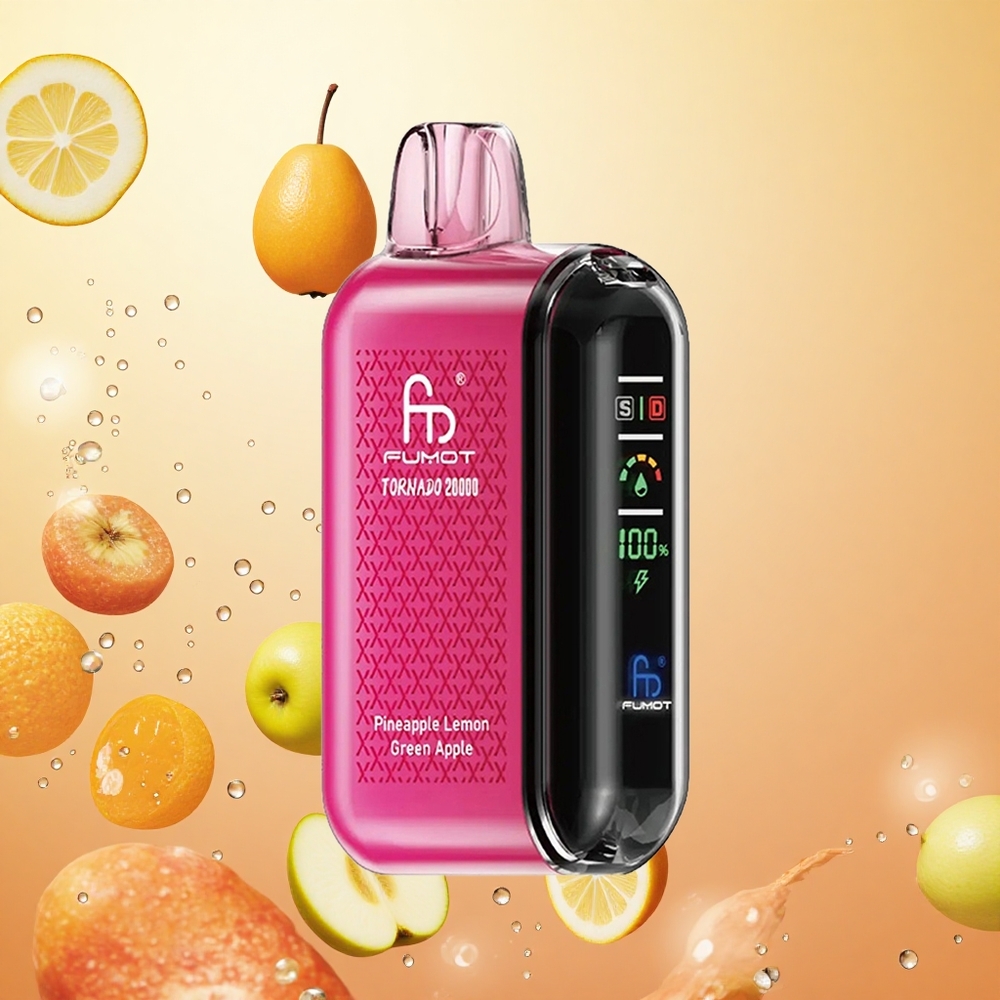 Fumot Tornado 20000 Puffs Piña Limón Manzana Verde Dual Malla 20ml