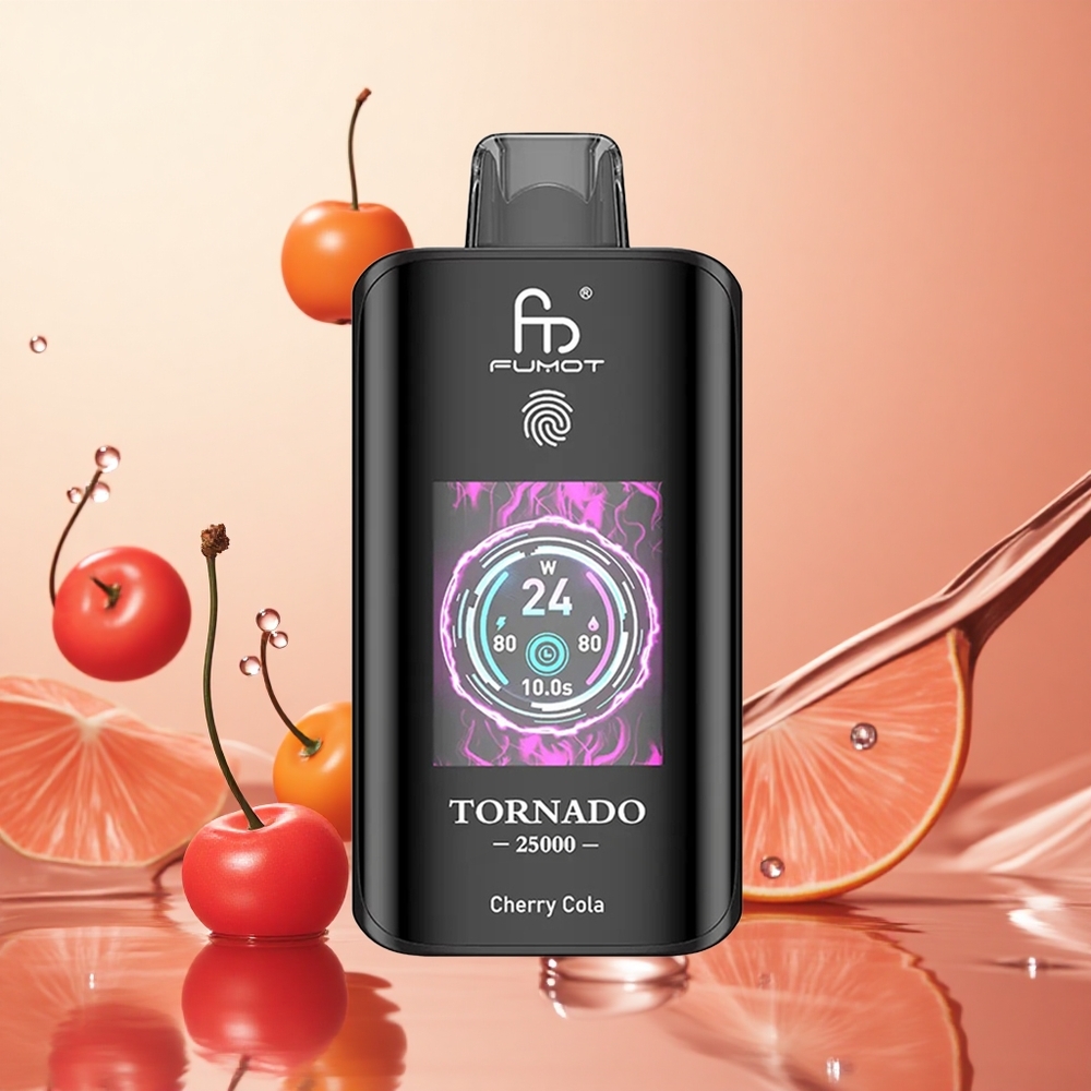 Fumot Tornado 25000 Puffs 20ml Coca-Cola Cereza Pantalla HD