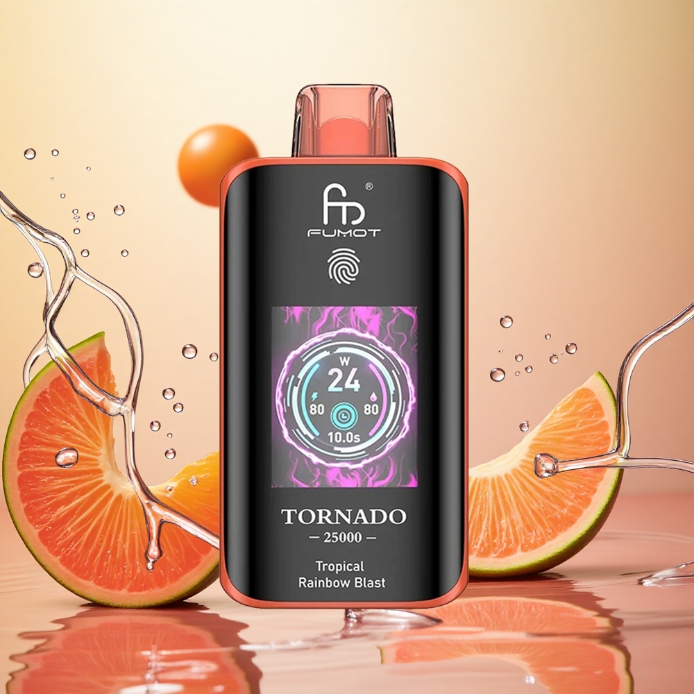Fumot Tornado 25000 Puffs Pantalla HD 20ml Arcoíris Tropical