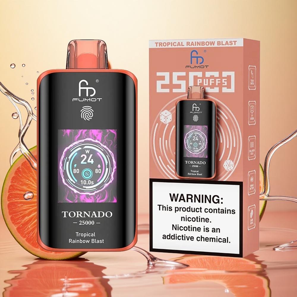 Fumot Tornado 25000 Puffs Pantalla HD 20ml Arcoíris Tropical