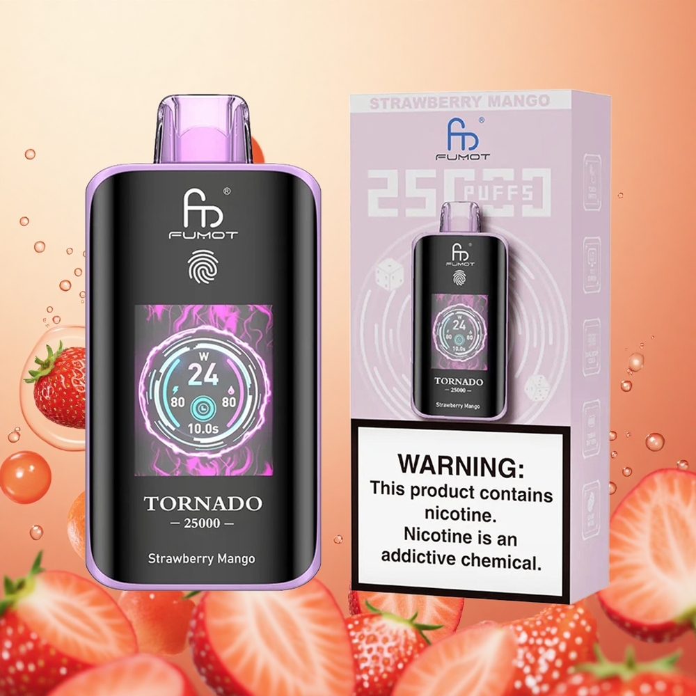 Fumot Tornado 25000 Puffs Pantalla HD 20ml Fresa Mango