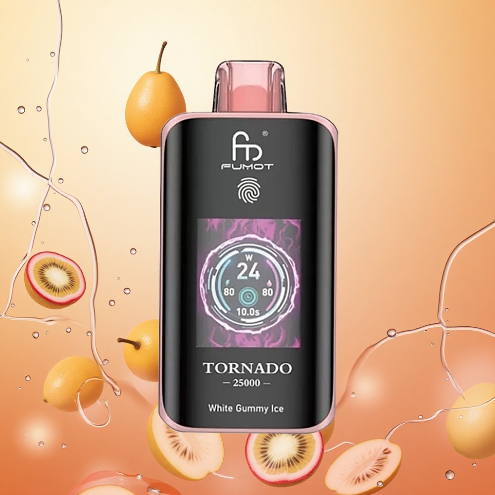 Fumot Tornado 25000 Puffs Pantalla HD 20ml Kiwi Maracuyá Guayaba