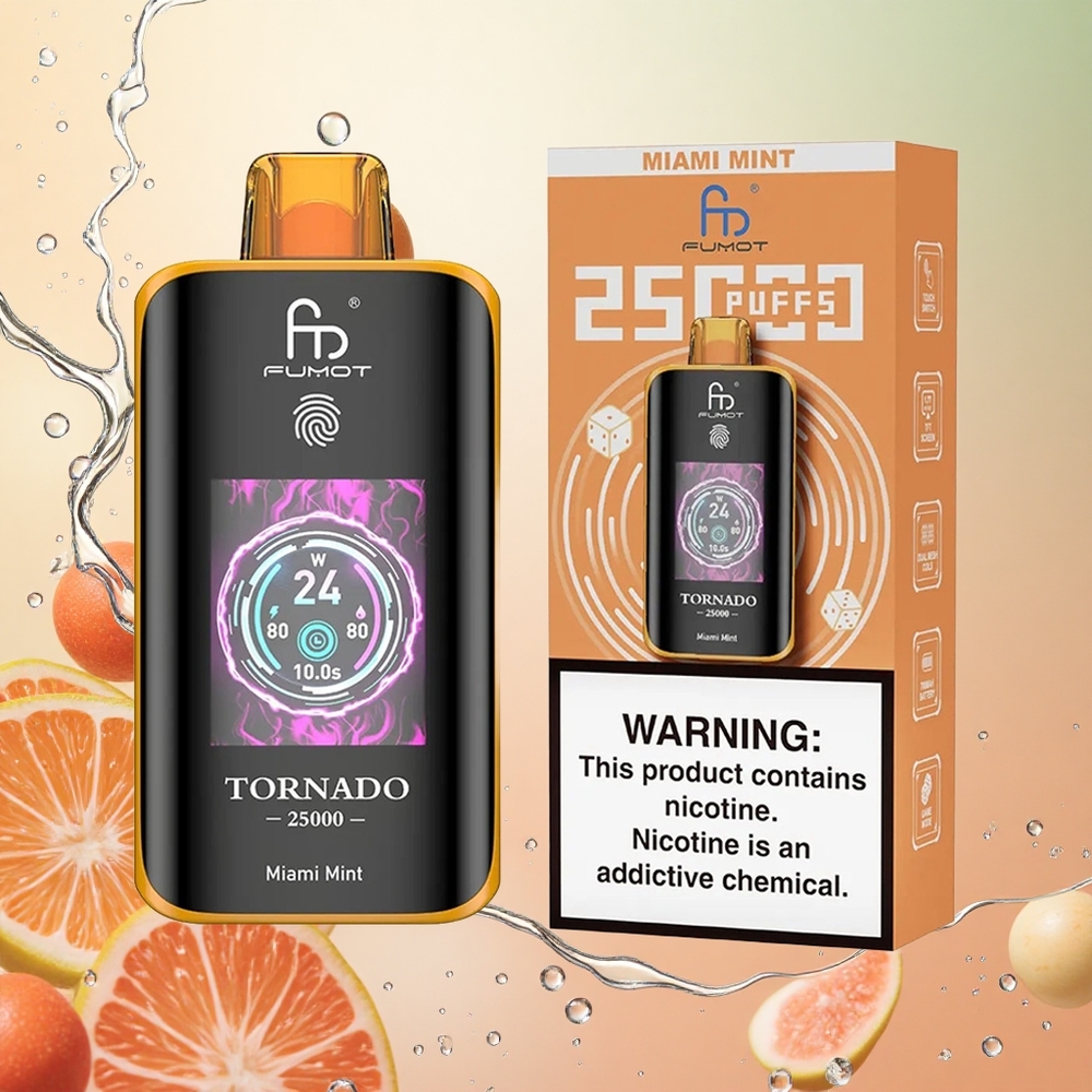 Fumot Tornado 25000 Puffs Pantalla HD 20ml Menta Miami