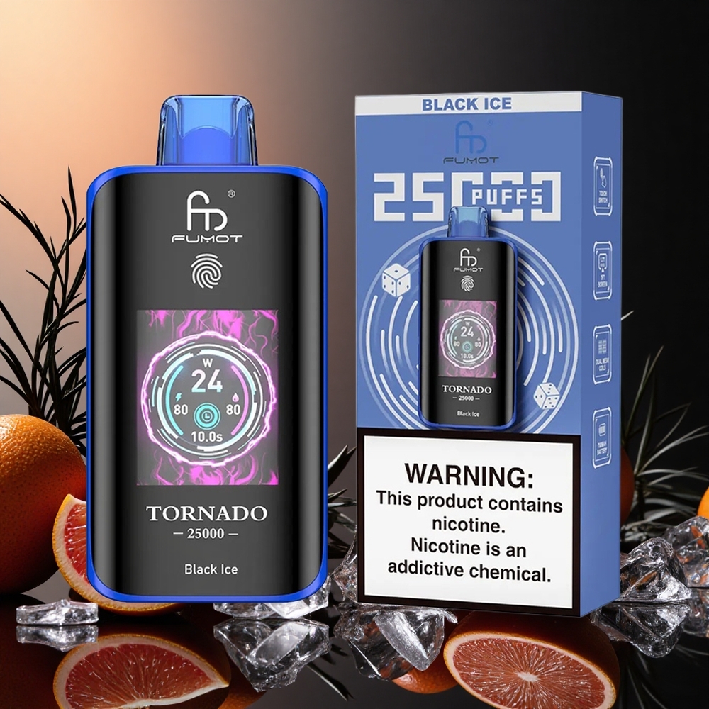 Fumot Tornado 25000 Puffs Pantalla HD 20ml Negro Hielo