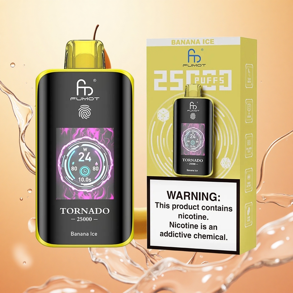 Fumot Tornado 25000 Puffs Pantalla HD Banana Hielo 20ml