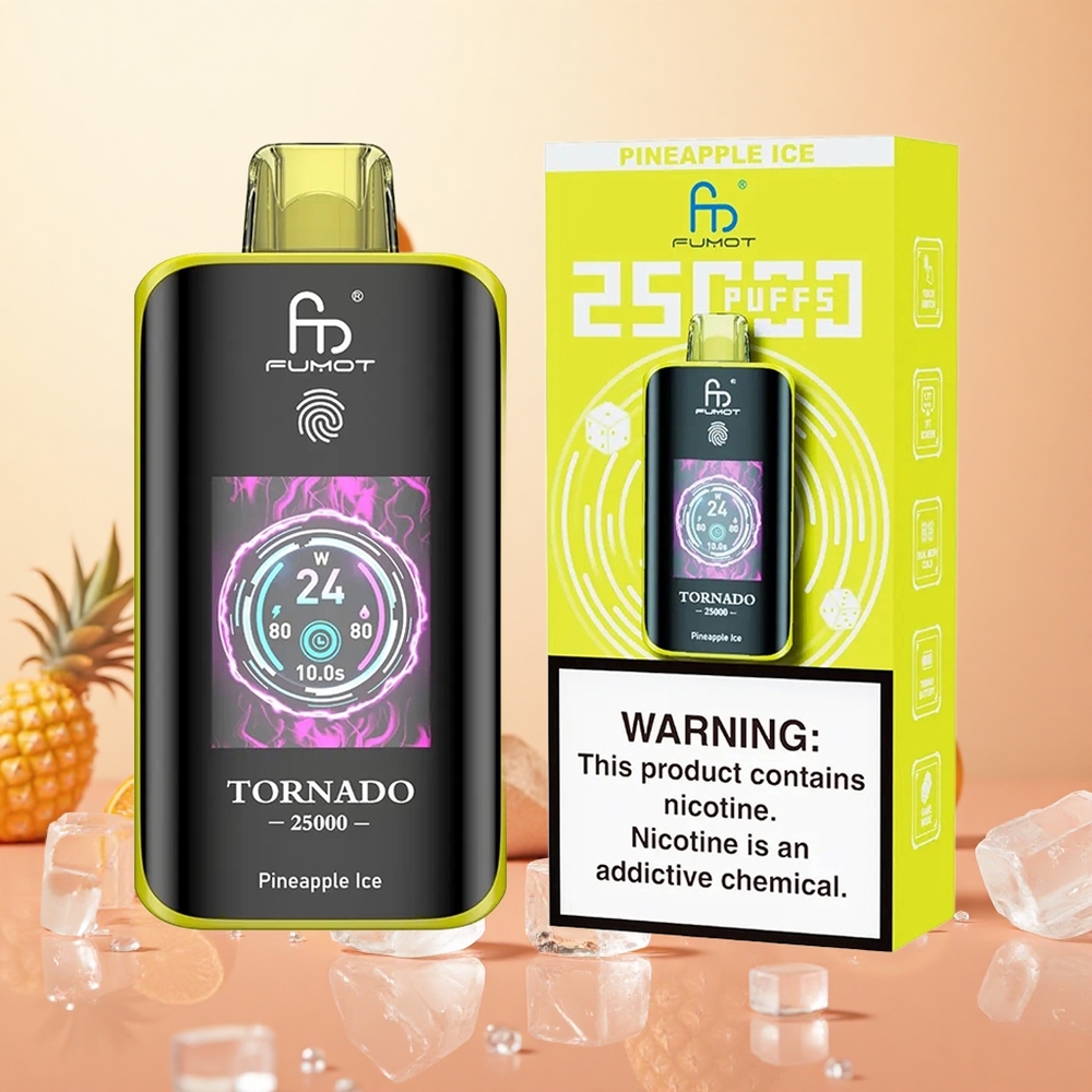 Fumot Tornado 25000 Puffs Piña Helada Pantalla HD 20ml