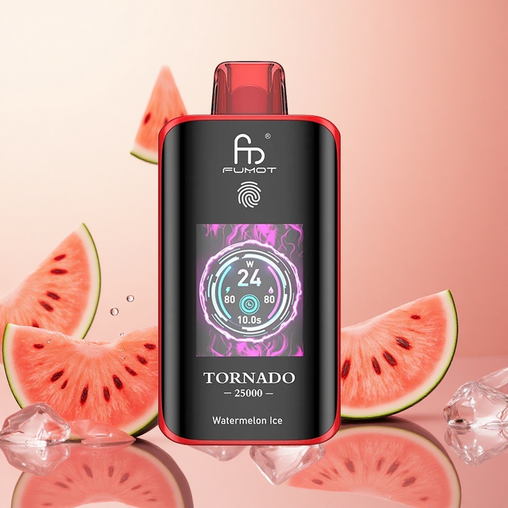 Fumot Tornado 25000 Puffs Sandía Helada Pantalla HD Batería 700mAh