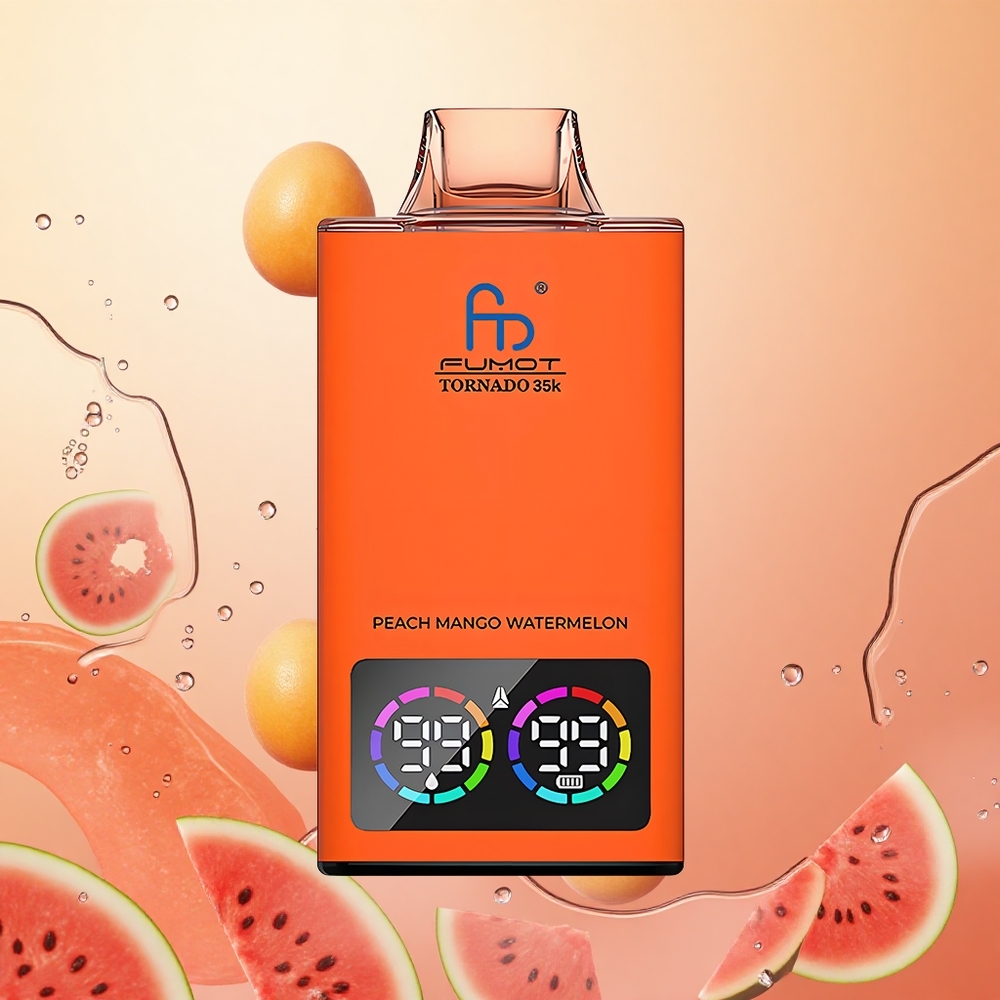 Fumot Tornado 35000 Dual Bobina y Carga Rápida Melocotón Mango Sandía