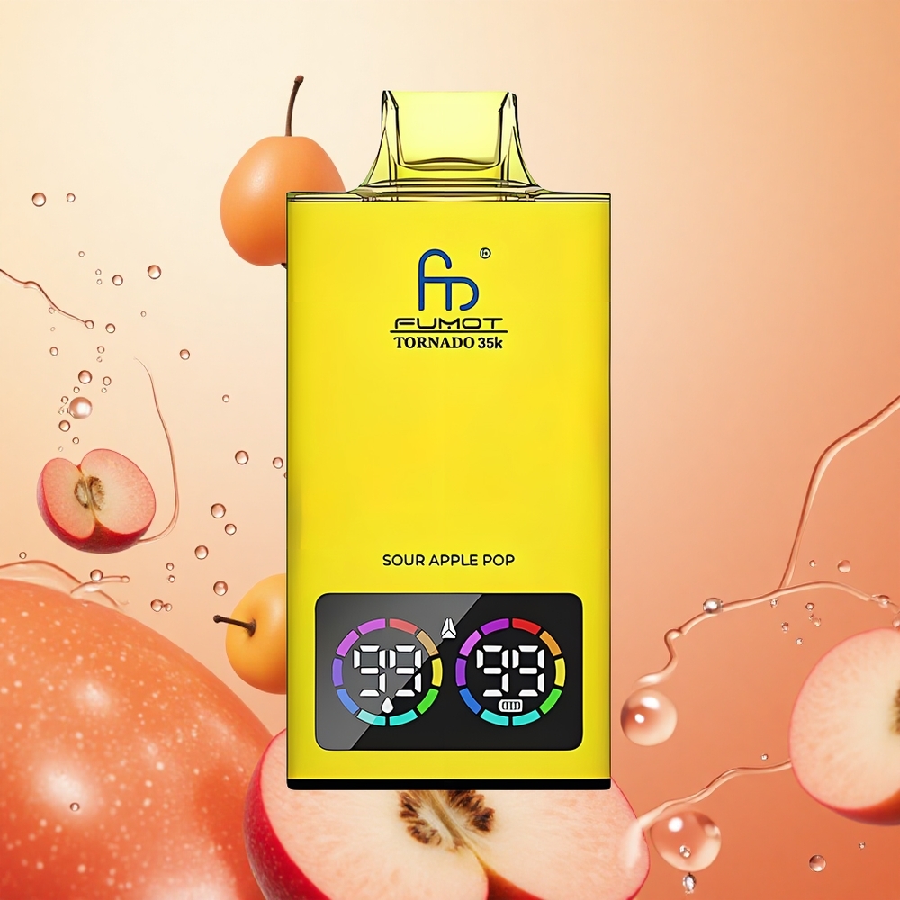Fumot Tornado 35000 Manzana Ácida Doble Malla y RGB Desechable