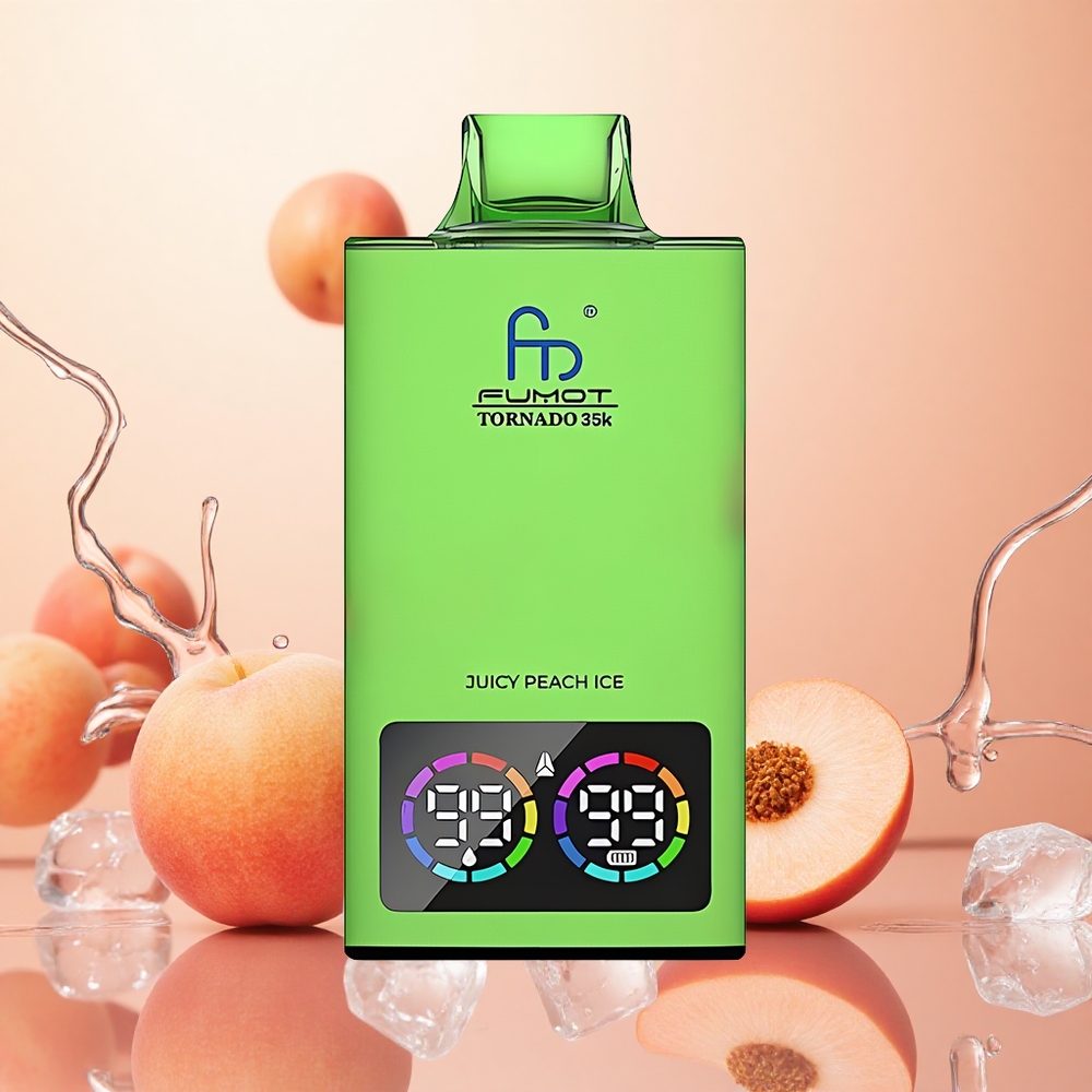 Fumot Tornado 35000 Melocotón Jugoso Helado con Doble Bobina y Luz RGB Variable