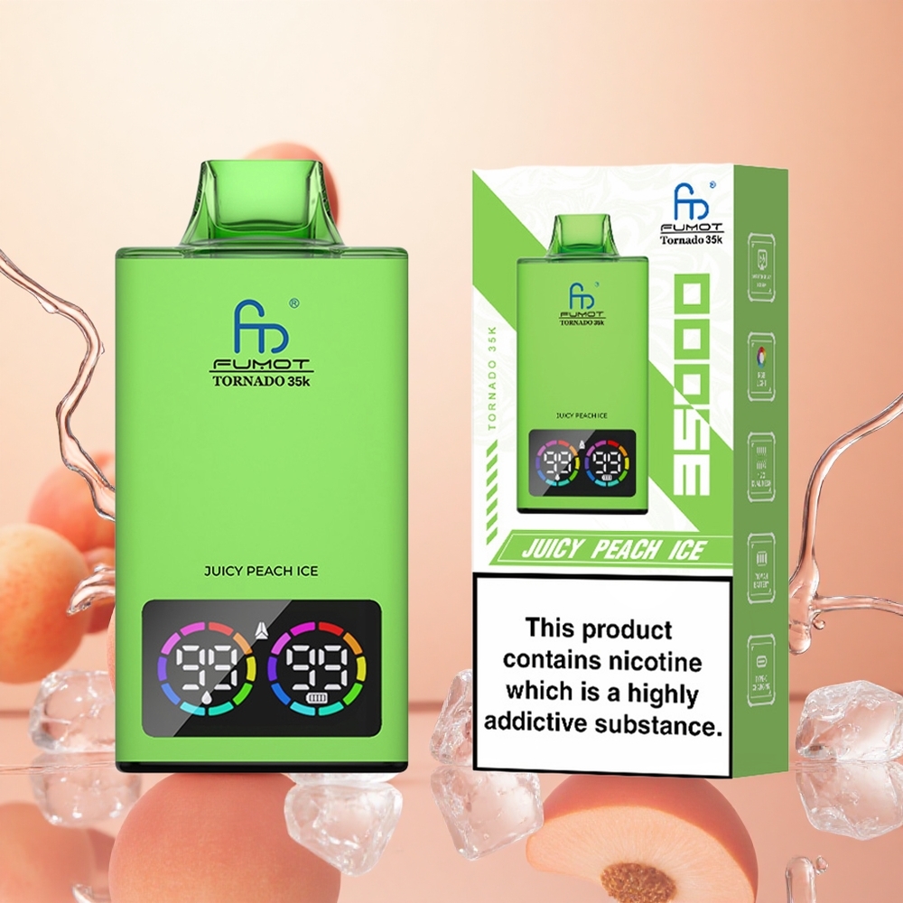 Fumot Tornado 35000 Melocotón Jugoso Helado con Doble Bobina y Luz RGB Variable