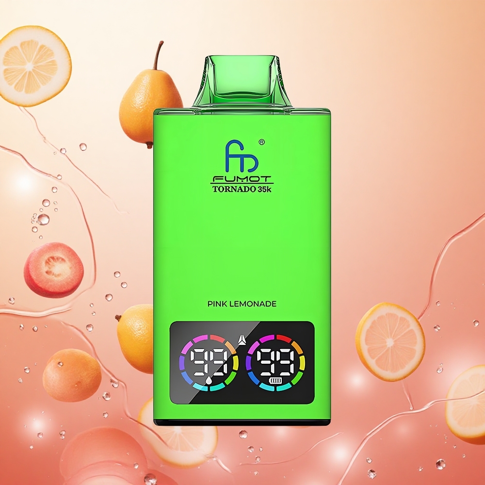 Fumot Tornado 35000 Puffs Doble Malla y Luz RGB Limonada Rosa