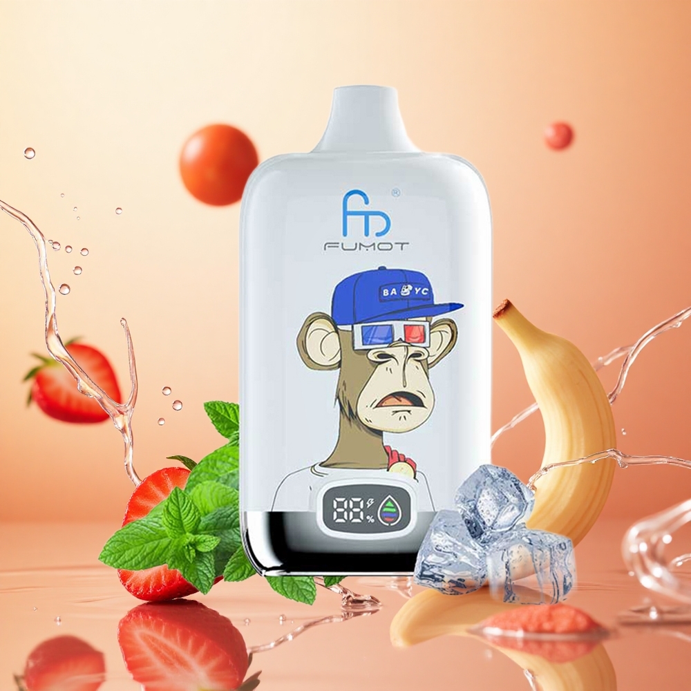 Fumot Tornado Digital Box 12000 Puffs Fresa Plátano 20ml 550mAh
