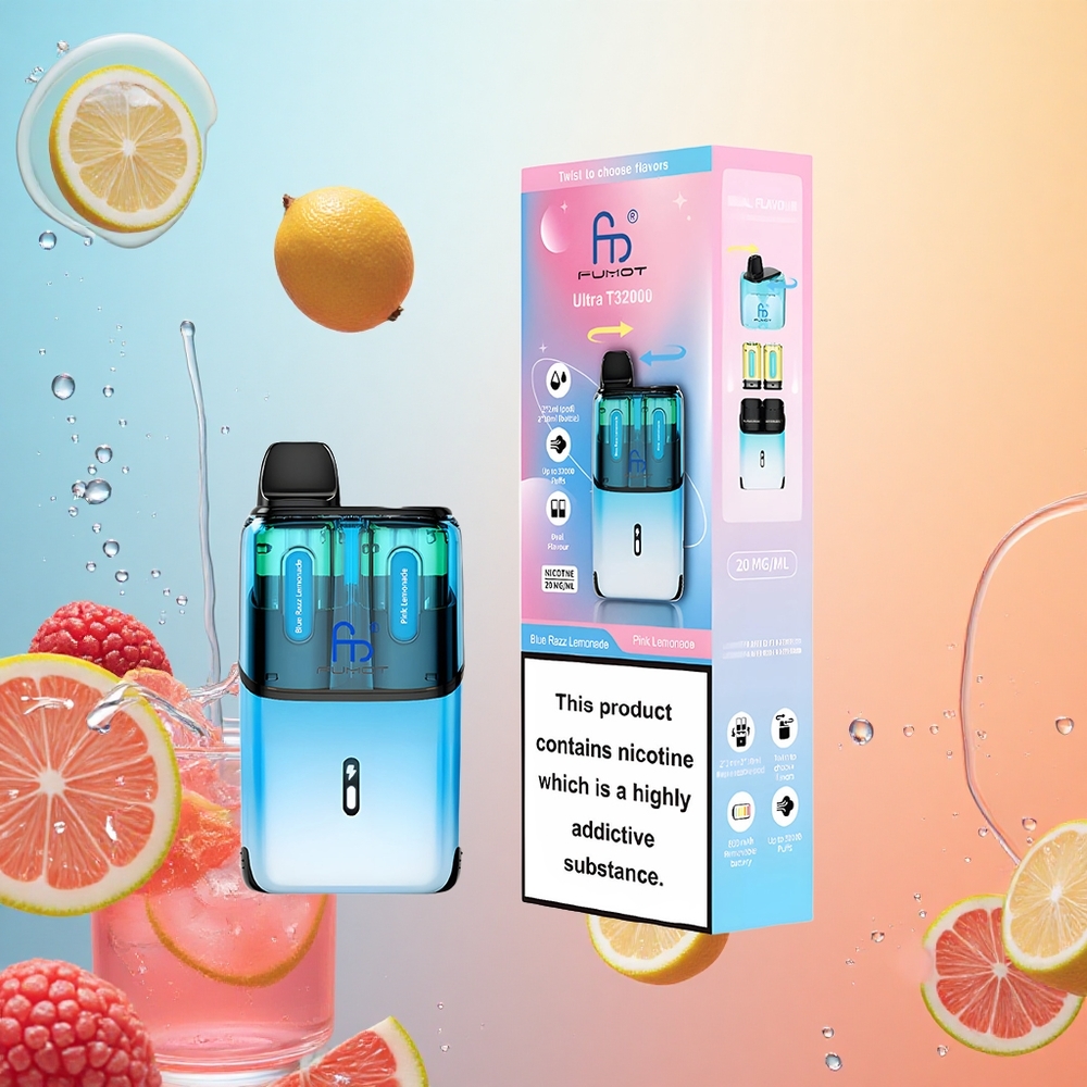 Fumot Ultra T32000 24ml Carga Rápida Blue Razz Lemonade - Limonada Rosa