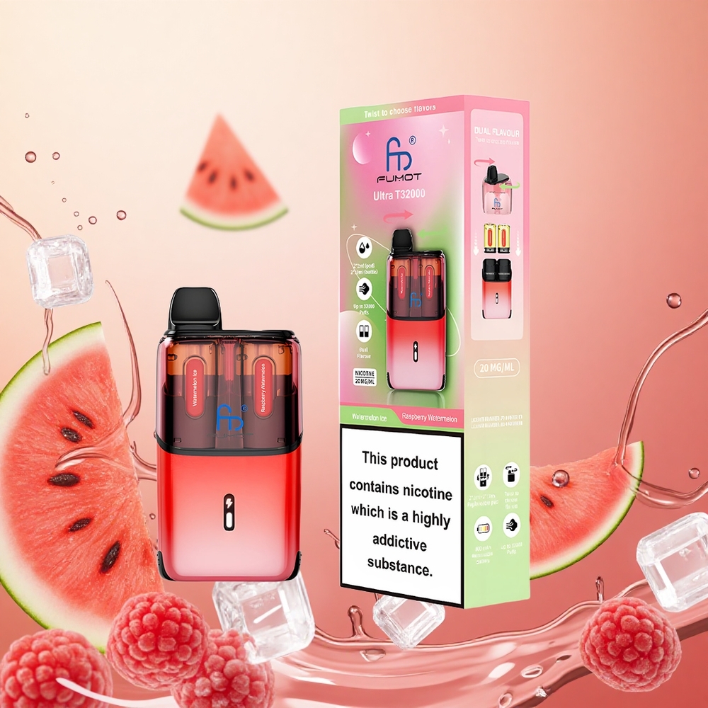 Fumot Ultra T32000 24ml Sandía Frambuesa Hielo Carga Rápida Tipo-C