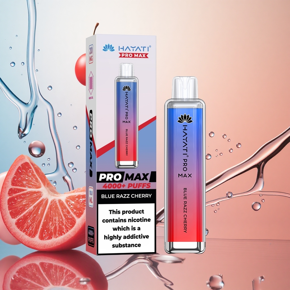 Hayati Pro Max 4000 Puffs Arándano Azul Cereza Batería 1400mAh Recargable