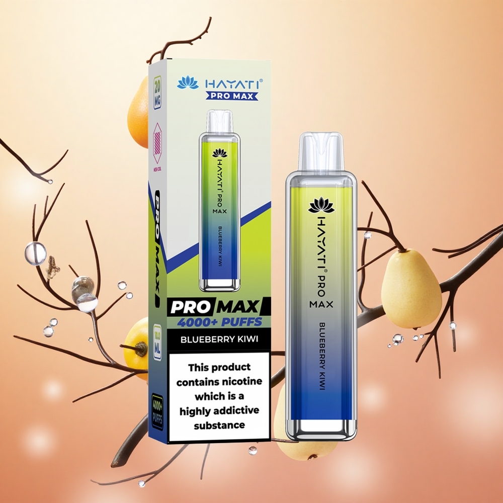 Hayati Pro Max 4000 Puffs Arándano Kiwi Batería Recargable 1400mAh