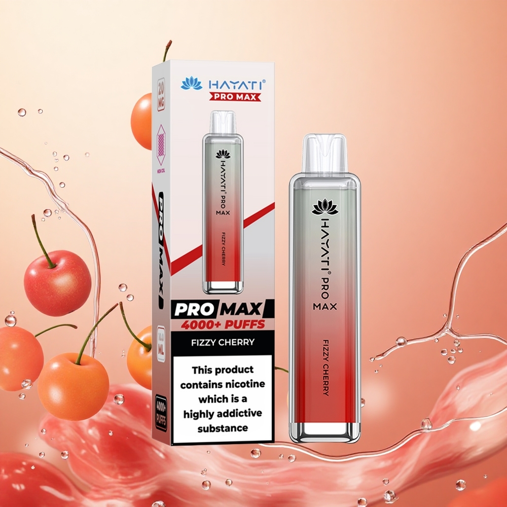 Hayati Pro Max 4000 Puffs Batería 1400mAh Cereza Efervescente
