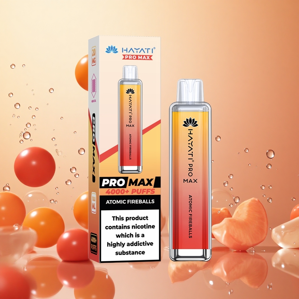 Hayati Pro Max 4000 Puffs Batería Recargable Bolas de Fuego Atómicas
