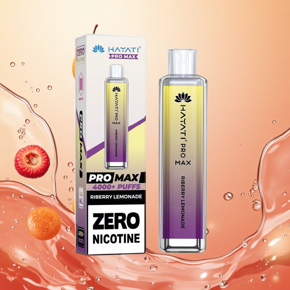 Hayati Pro Max 4000 Puffs Batería Recargable Limonada de Frambuesa