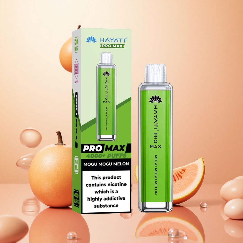 Hayati Pro Max 4000 Puffs Batería Recargable Mogu Mogu Melón