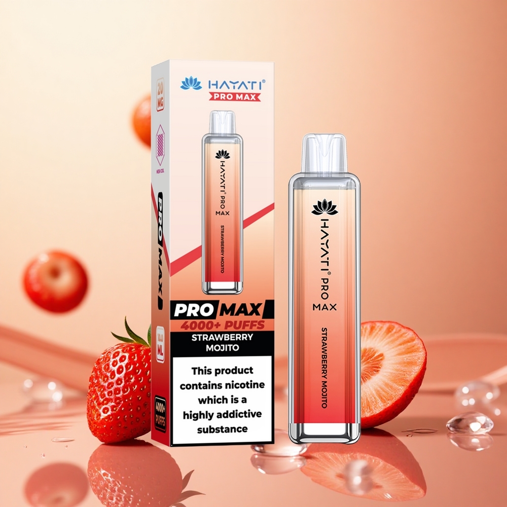 Hayati Pro Max 4000 Puffs Batería Recargable Mojito de Fresa