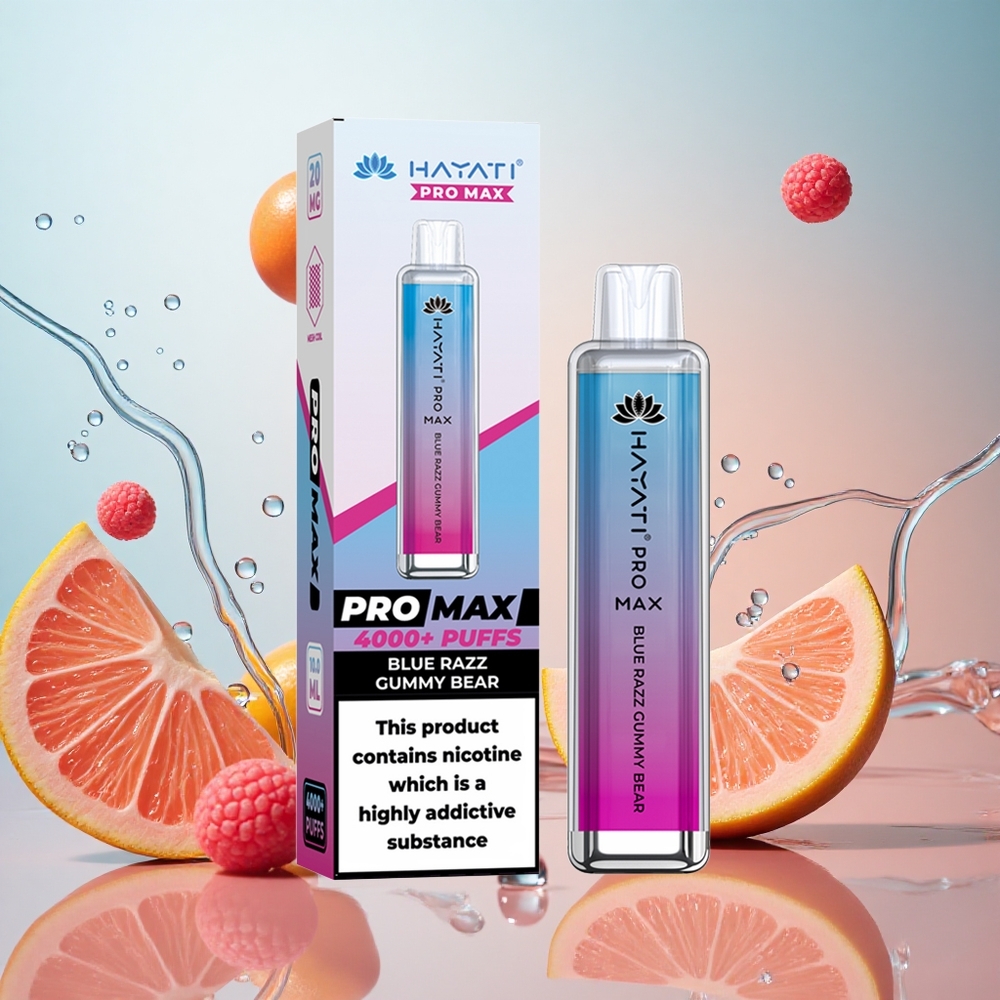 Hayati Pro Max 4000 Puffs Batería Recargable Osito Gominola Azul