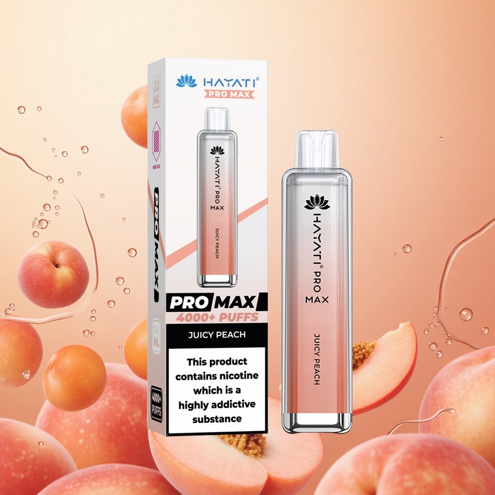 Hayati Pro Max 4000 Puffs Vape Desechable Melocotón Jugoso Batería Recargable 1400mAh