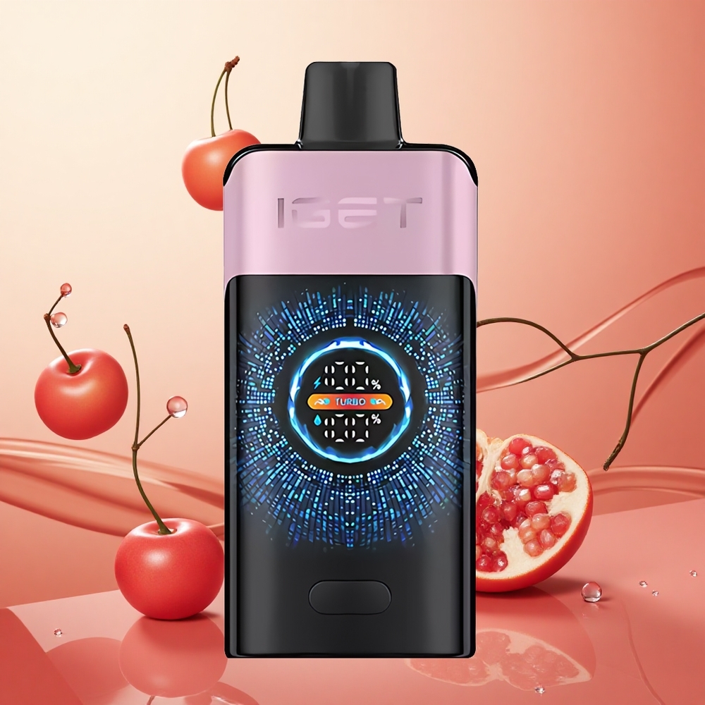 IGET ONE 12000 Puffs Cereza Granada Pantalla Grande Curva y Batería 2700 mAh