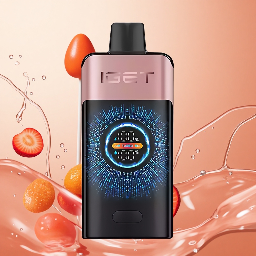 IGET ONE 12000 Puffs Chupa Chups Fresa con Pantalla Curva y Batería 2700 mAh
