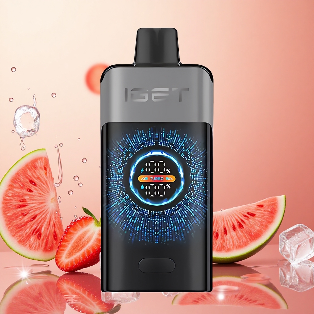 IGET ONE 12000 Puffs Fresa Sandía Hielo con Pantalla Curva Grande y Batería 2700 mAh
