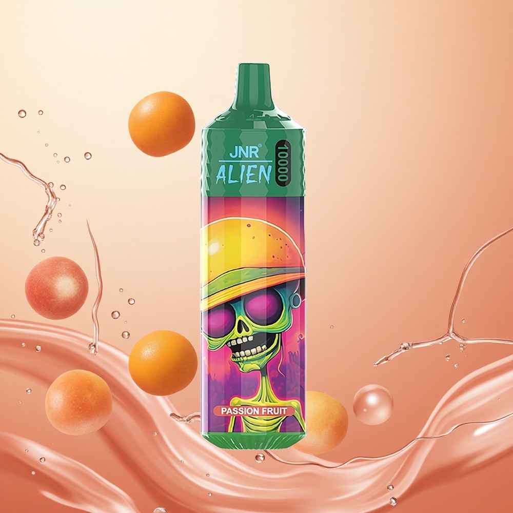 JNR Alien 10000 Puffs Fruta de la Pasión con LED RGB y Carga Rápida Tipo-C