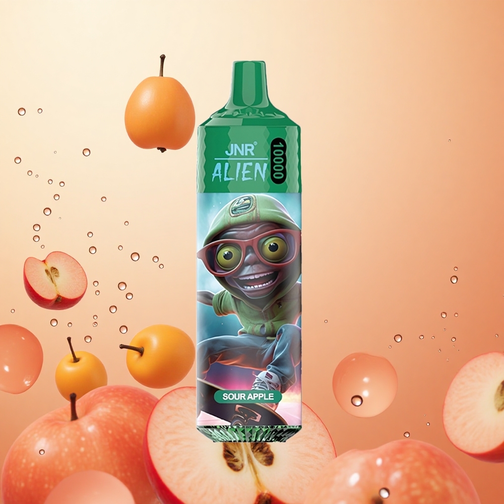 JNR Alien 10000 Puffs Manzana Ácida con Batería 850mAh y Tipo-C
